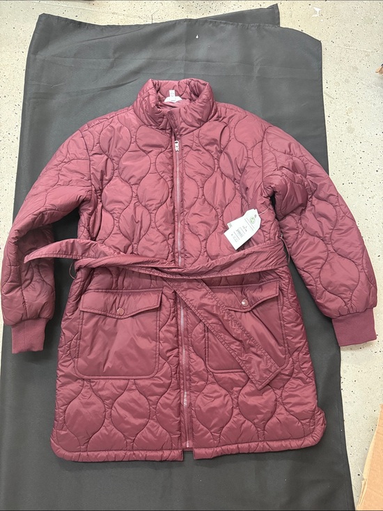 Time and Tru Jackets & Blazers - NWT Time and Tru Quilted Belted Long Puffer Jacket - Burgundy